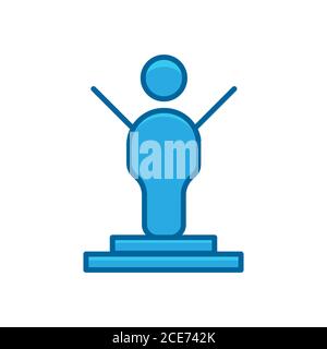celebration success, business blue flat icon Stock Vector