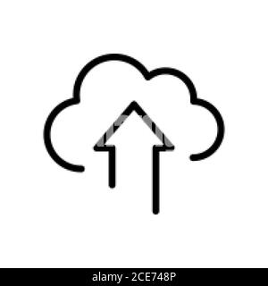 cloud upload line icon vector illustration Stock Vector