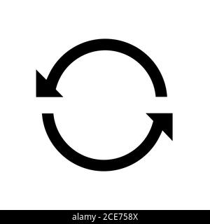 recycle, loading symbol flat black line icon, Vector Illustration Stock Vector