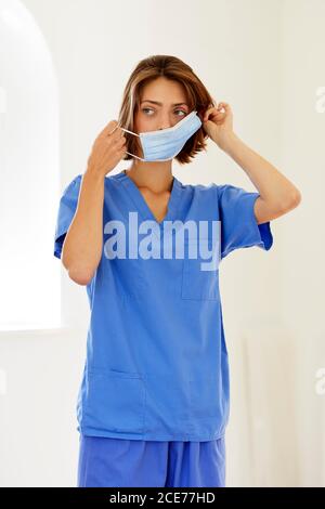 Portrait of nurse wearing PPE Stock Photo