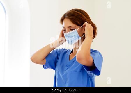 Portrait of nurse wearing PPE Stock Photo