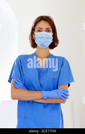 Portrait of nurse wearing PPE Stock Photo