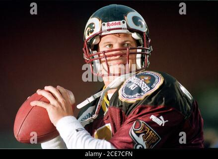 San Francisco, California, USA. 14th Sep, 1997. San Francisco 49ers vs. New  Orleans Saints at Candlestick Park Sunday, September 14, 1997. 49ers beat  Saints 33-7. New Orleans Saints quarterback Danny Wuerffel Credit: