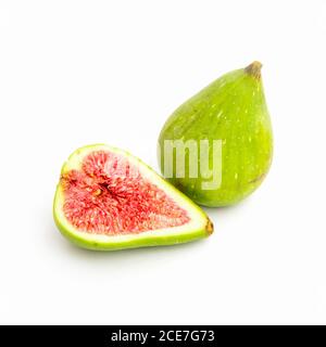 Green Figs isolated on white background Stock Photo