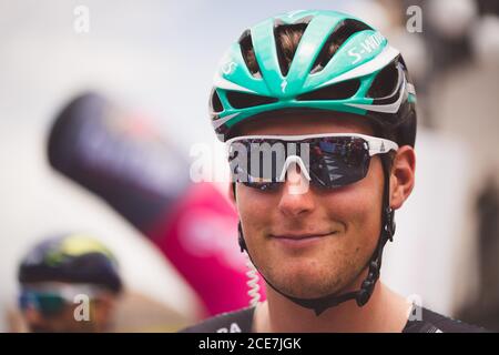 Giro d'Italia Stage 5 Pedara to Messina, Italy. 10th May, 2017. Lukas Pöstlberger. Stock Photo