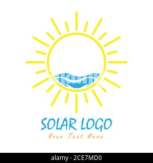 Solar logo. Vector illustration for a logo, template, or label isolated on a white background Stock Vector
