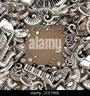 Cartoon vector doodles Classic music frame Stock Vector