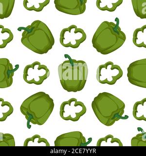 Illustration on theme of bright pattern bell pepper, vegetable capsicum for seal. Vegetable pattern of beautiful bell pepper, many capsicum. Simple co Stock Vector