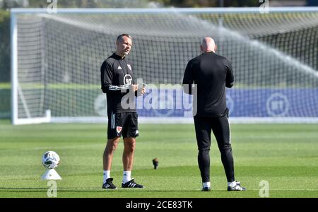 Wales manager Ryan Giggs during a training session at The Vale Resort, Hensol. Stock Photo