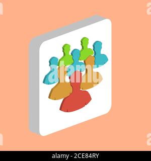 Team leader, crowd Simple vector icon. Illustration symbol design template for web mobile UI element. Perfect color isometric pictogram on 3d white sq Stock Vector