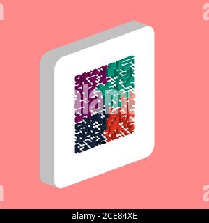 Labyrinth, Maze Simple vector icon. Illustration symbol design template for web mobile UI element. Perfect color isometric pictogram on 3d white squar Stock Vector