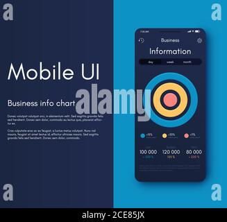 Vector graphics mobile infographics with three options. Template for creating mobile applications, workflow layout, diagram, banner, web design Stock Vector