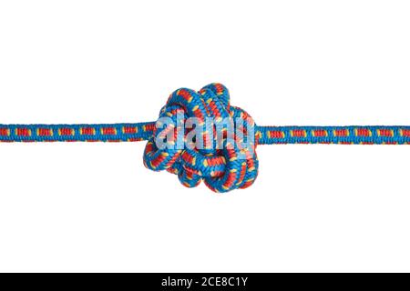 Knot and rope isolated on white. Problem and difficult concept Stock Photo