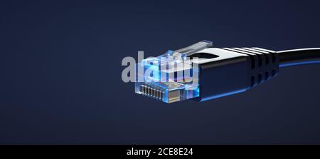 Close-up of an RJ45 connector. Stock Photo