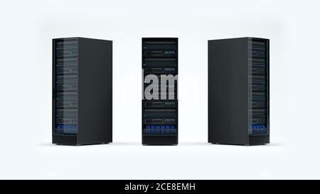 Data center from different perspectives. Stock Photo