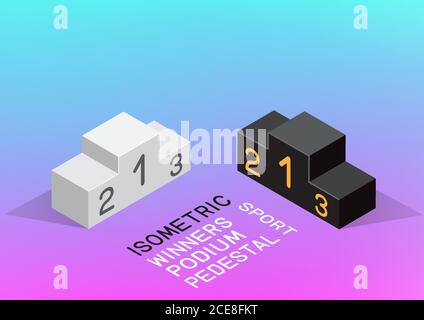 isometric winners podium sport pedestal Stock Vector