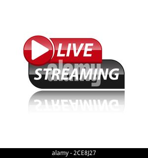 Live stream logo - vector design element with play button. Vector stock illustration Stock Vector