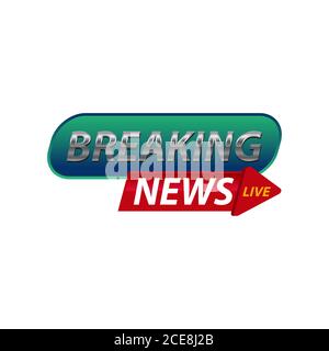 Breaking News Logo, Live Banner.TV news, Mass media design. Vector illustration Stock Vector