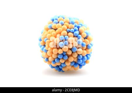abstract molecule model isolated on the white background Stock Photo