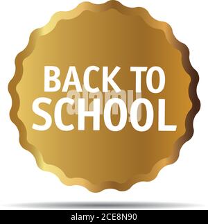 Vector sticker. Back to School. Vector badge and logo. Stock Vector