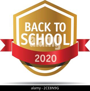 Vector sticker. Back to School. Vector badge and logo. Stock Vector