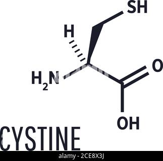 Cysteine,L-cysteine, Cys, C, proteinogenic amino acid molecule. Structural chemical formula Vector illustration Stock Vector