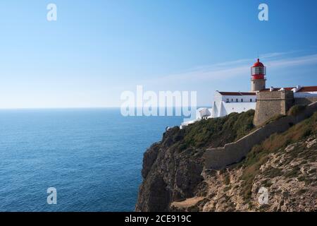 Lighthouse of Cabo de Sao Vicente which is Europe's most western point. Stock Photo