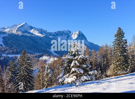 Idyllic winter in the Zugspitz region in bavaria Stock Photo