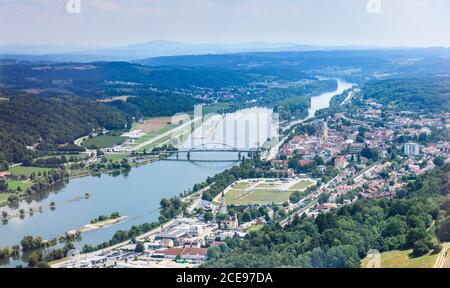 View of Vilshofen on the Danube in Lower Bavaria Stock Photo