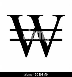 Korean Won currency symbol Stock Vector