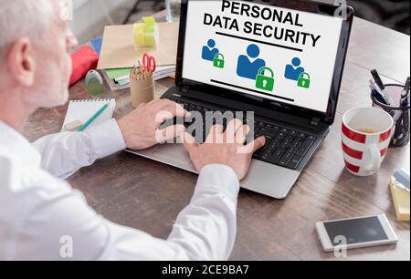 Personal data security concept shown on a laptop screen Stock Photo