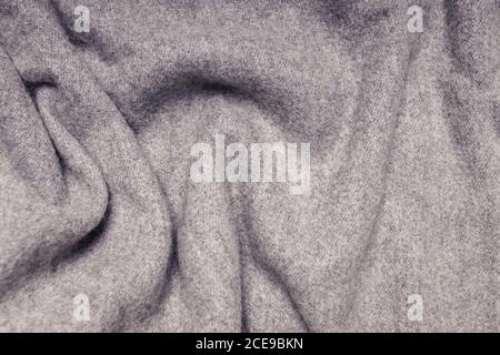 Fine grey cashmere texture close-up. Stock Photo