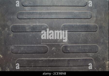 Texture of a rubber mat. There are anti-slip strips on the surface. Stock Photo