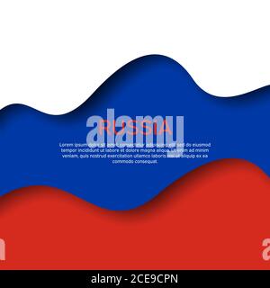 Russia flag. Paper cut style design of official world flag. Map concept.  Fit for banner, background, poster, anniversarry template, festival  holiday, independent day. Vector eps 10 13796057 Vector Art at Vecteezy