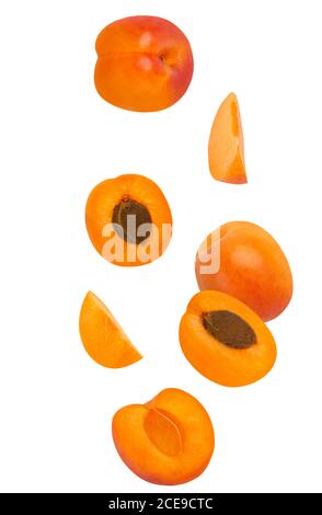 Falling fruits isolated on white background with clipping path Stock Photo