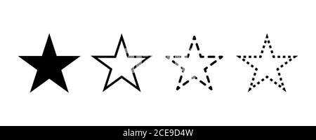 Star vector icons. Set of star symbols isolated. Stock Vector