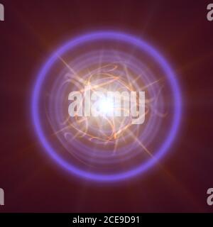 Highly magnetized rotating neutron star, abstract illustration Stock Photo