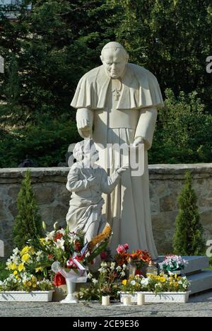 Pope John Paul II statue in Strzelin, Lower Silesia region, Poland Stock Photo