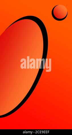 A simple red orange gradient bubbles on red orange gradient background with liquid shapes and black shadow or border. Vector. Stock Vector