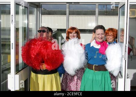 Glasgow Prestwick Airport Ayrshire in the United Kingdom is the only place visted by 'The King of Rock & Roll l Elvis Presley' Photo show his fans waiting Stock Photo