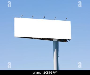Blank big billboard over blue sky Stock Photo