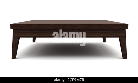 modern brown wooden table isolated on white Stock Photo
