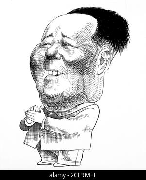 Caricature of Chinese communist party chairman Mao Zedong, c.1961 Stock Photo