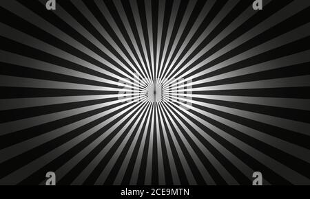Abstract geometric monochrome background with rays from center Stock Vector