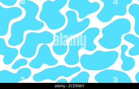 Water drops, seamless pattern with blue organic shapes Stock Vector