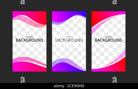 Set of abstract geometric templates for web applications. Graphic design elements with waves Stock Vector