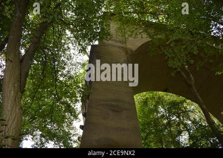 abandoned collapsed bridge Ummigsbachtalbrücke Stock Photo