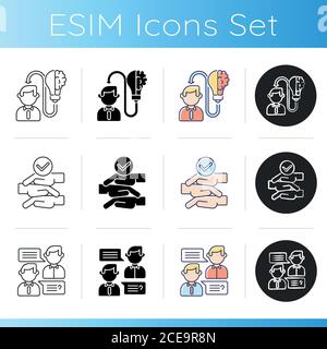 Modern work icons set Stock Vector