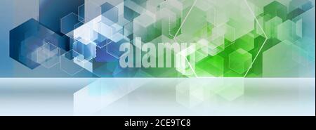 Abstract, geometric background, engineering, development green concept Stock Photo