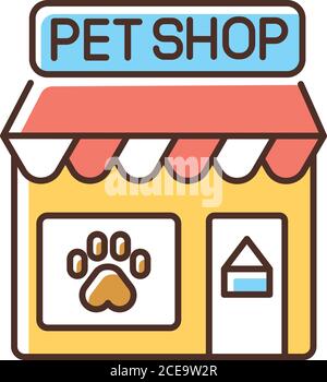 Pet shop RGB color icon Stock Vector